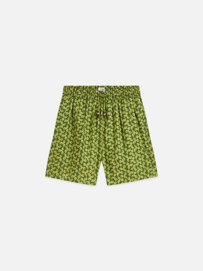 Printed Cotton Voile Shorts Mini Cactus Garden Green