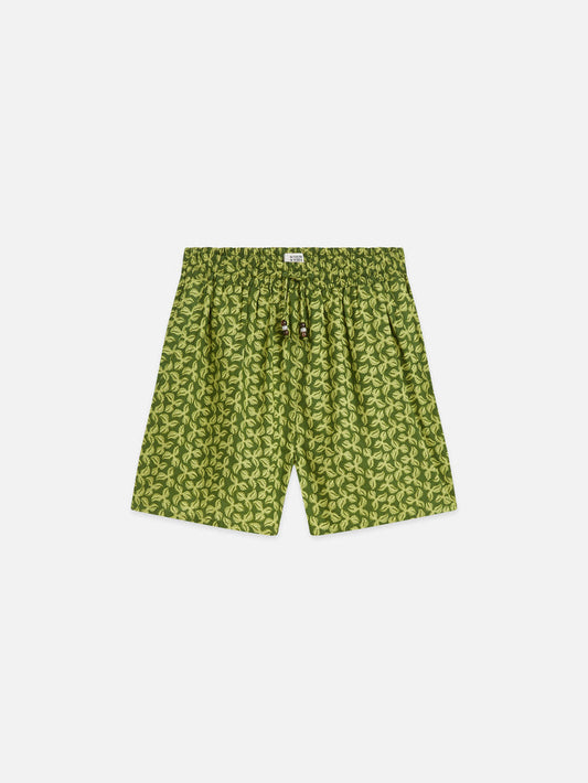 Printed Cotton Voile Shorts Mini Cactus Garden Green
