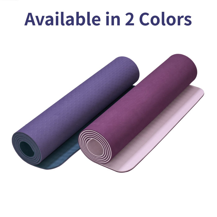 TPE exercise mat rolled up portable design