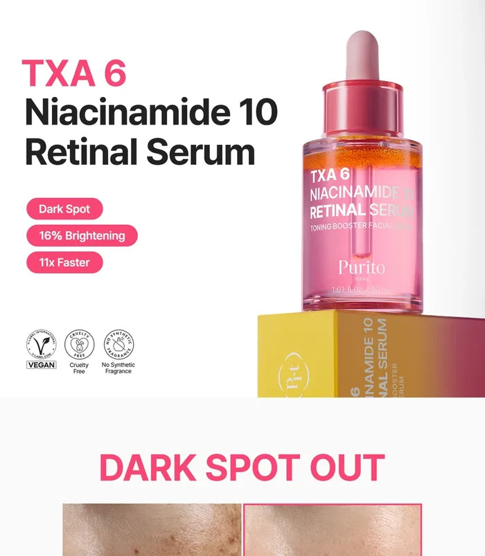 Purito Seoul TXA 6 Niacinamide 10 Retinal Serum - 30ml
