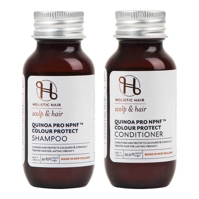 Holistic Hair Quinoa Pro NPNF Colour Protect Shampoo and Conditioner Travel Set_1