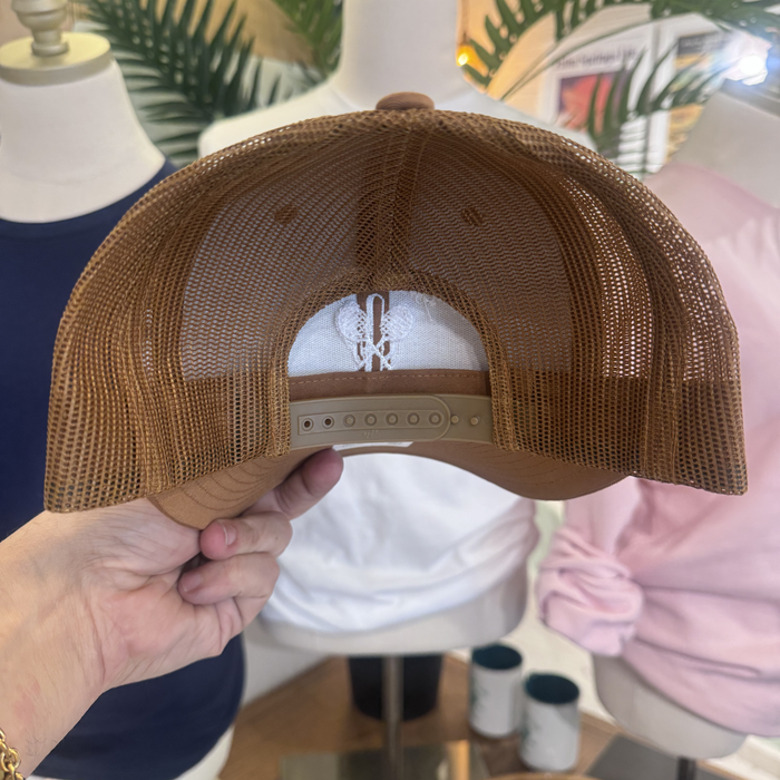 Racquet Club Snapback Logo Hat Caramel