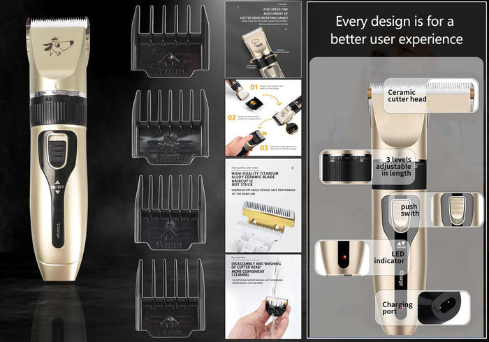 Rechargeable Pet Grooming Low Noise Clipper Kit 🇬🇧