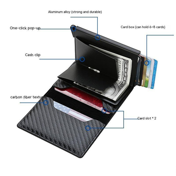 RFID Carbon Fiber Men's Wallet Aluminum Alloy 🇨🇳