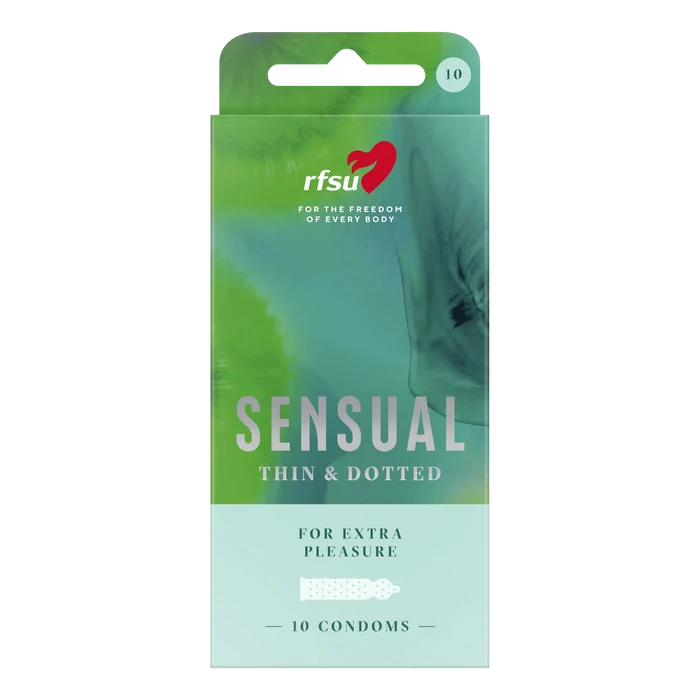 RFSU Sensual 10-pakning kondomer med prikket overflate og tynn lateks