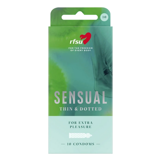RFSU Sensual 10-pakning kondomer med prikket overflate og tynn lateks
