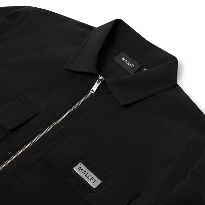 Mallet London - Mens - Ripstop Zip Up Overshirt Black