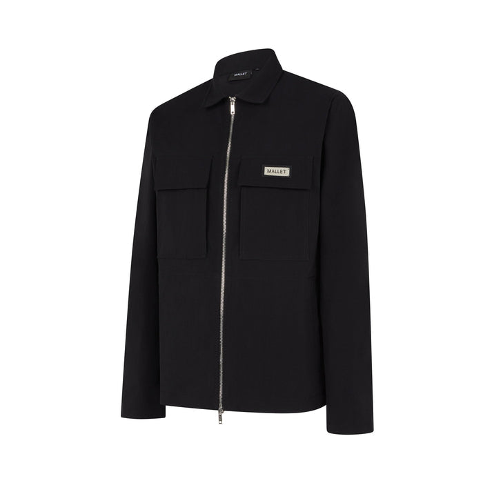 Mallet London - Mens - Ripstop Zip Up Overshirt Black