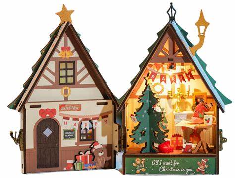 Rolife DIY Miniature House Twinkling Christmas House 99 Pce