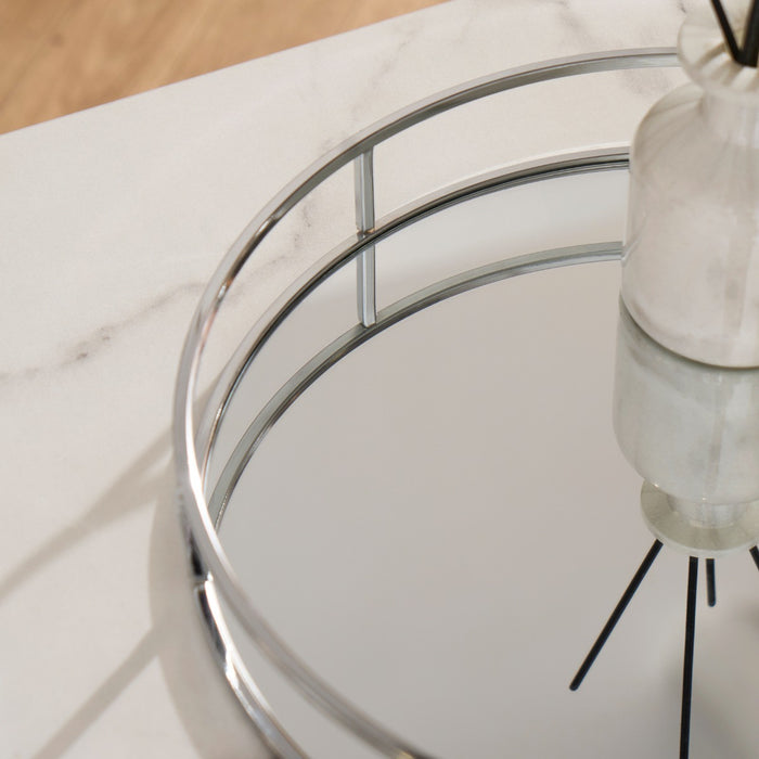 Round Mirrored Tray - Silver 🇬🇧
