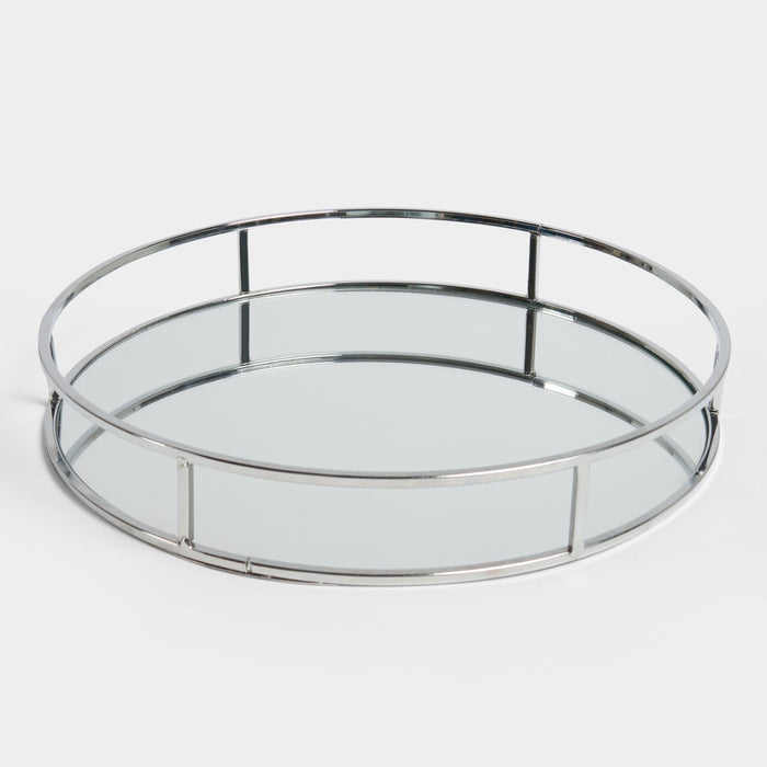 Round Mirrored Tray - Silver 🇬🇧