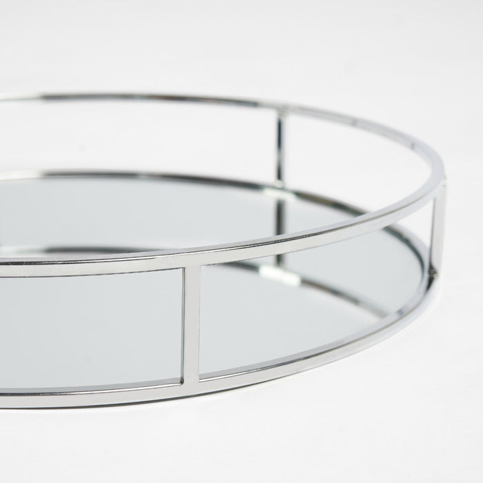 Round Mirrored Tray - Silver 🇬🇧