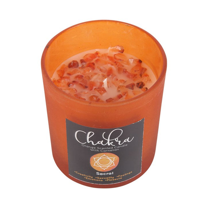 Sacral Chakra Orange Crystal Chip Candle 🇬🇧