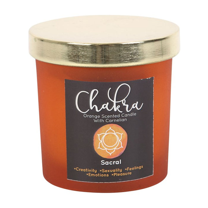 Sacral Chakra Orange Crystal Chip Candle 🇬🇧