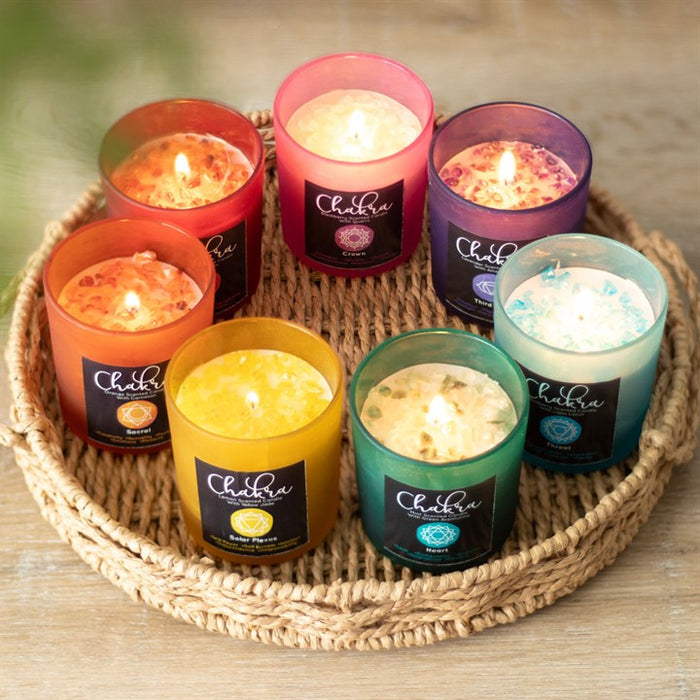 Sacral Chakra Orange Crystal Chip Candle 🇬🇧