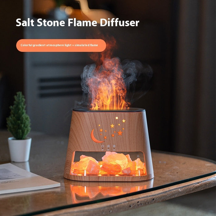 Salt Flame Aroma Diffuser Usb Colorful Flame Gradient Ultrasonic Aroma Diffuser 🇨🇳