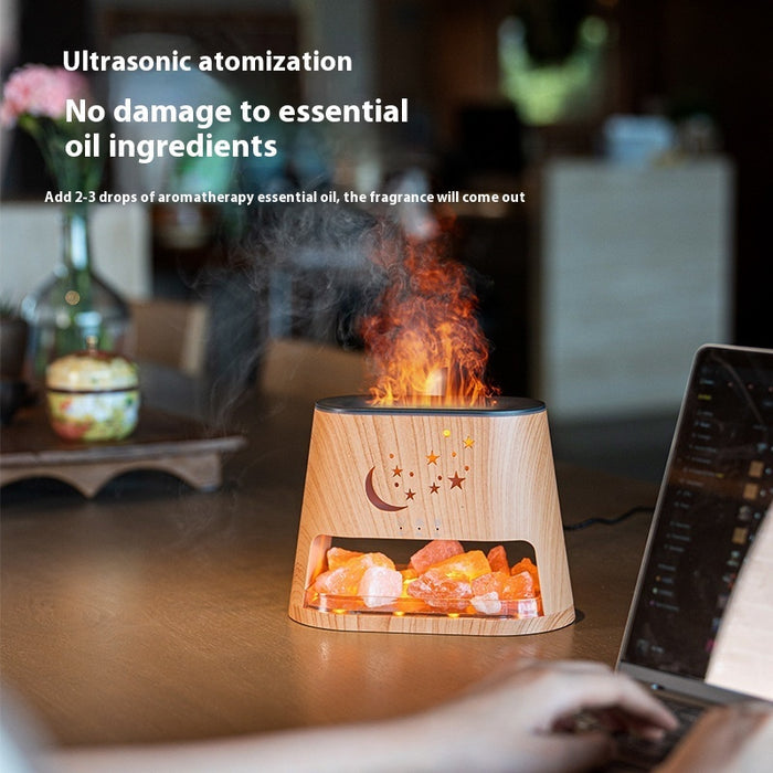 Salt Flame Aroma Diffuser Usb Colorful Flame Gradient Ultrasonic Aroma Diffuser 🇨🇳
