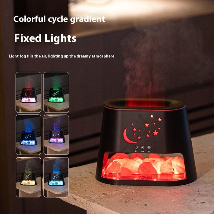 Salt Flame Aroma Diffuser Usb Colorful Flame Gradient Ultrasonic Aroma Diffuser 🇨🇳