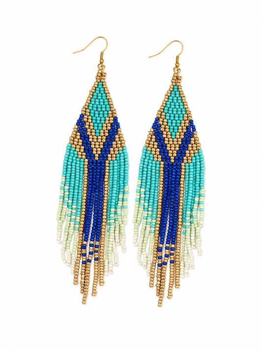 Seed Bead Fringe Earrings