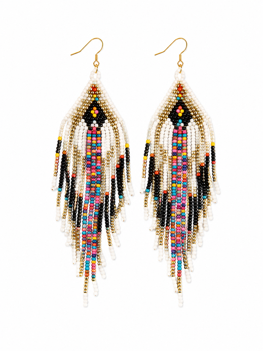 Seed Bead Motif Earrings
