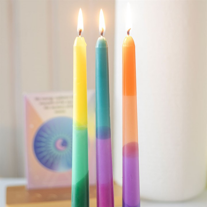 Set of 3 Dipped Aura Energy Taper Candles 🇬🇧