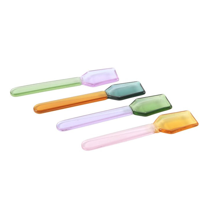 Set of 4 Pastel Glass Dessert Spoons 🇬🇧