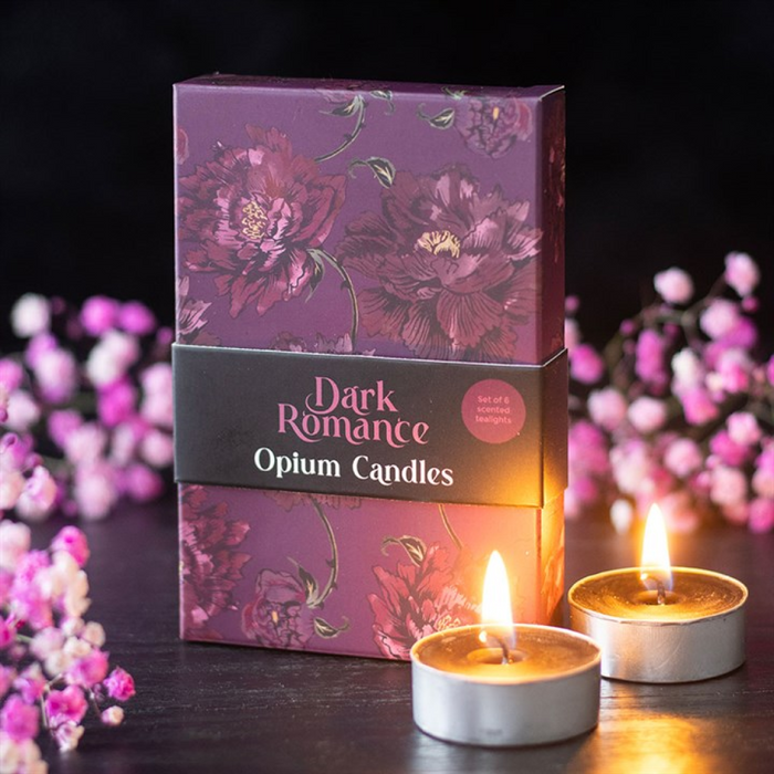 Set of 6 Dark Romance Opium Tealight Candles 🇬🇧