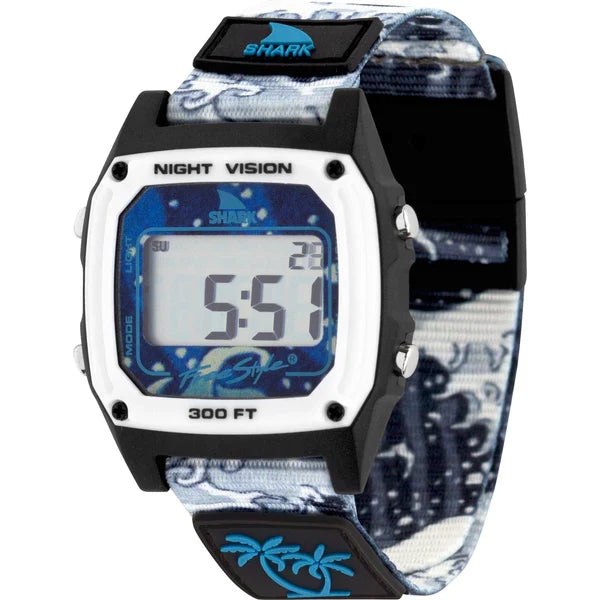 Freestyle Shark Classic Clip Luke Waves white digital surf watch with clip band