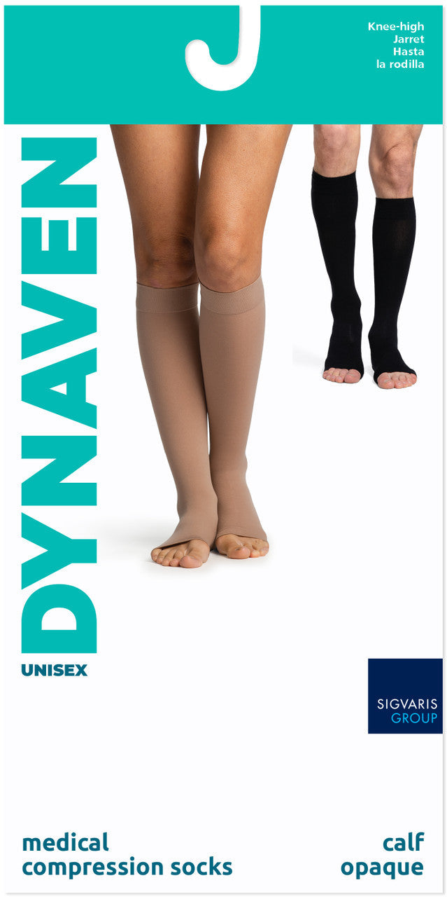 Sigvaris Dynaven Knee High, Open Toe 20-30mmHg - Compression Level: Firm 20-30 MmHg - Unisex - Foot