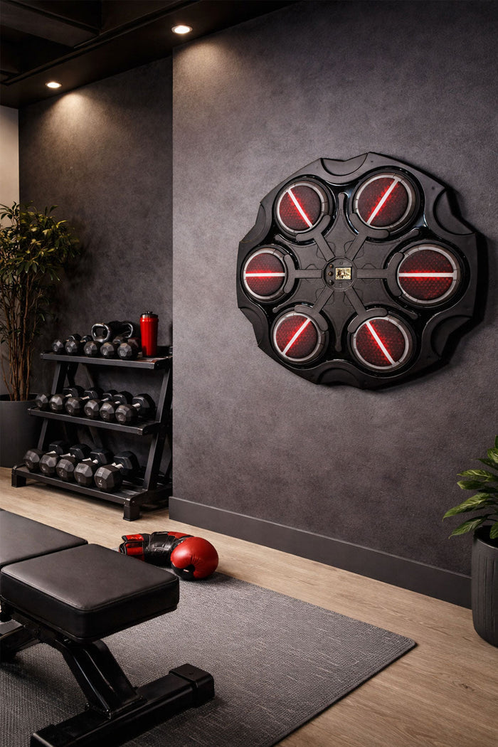 Smart Boxing Machine Wall Target with Lights & Music – Interactive Punch Trainer for Home Fitness 🇬🇧