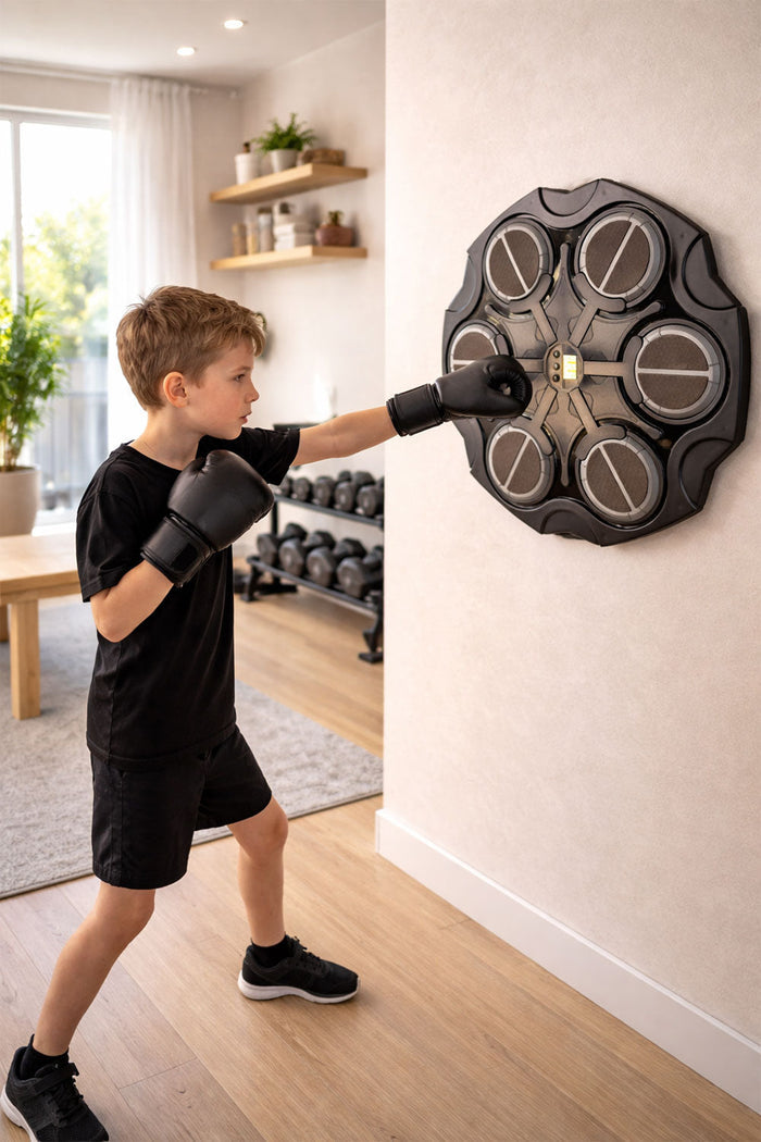 Smart Boxing Machine Wall Target with Lights & Music – Interactive Punch Trainer for Home Fitness 🇬🇧
