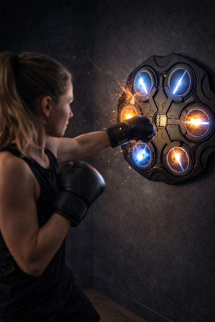 Smart Boxing Machine Wall Target with Lights & Music – Interactive Punch Trainer for Home Fitness 🇬🇧