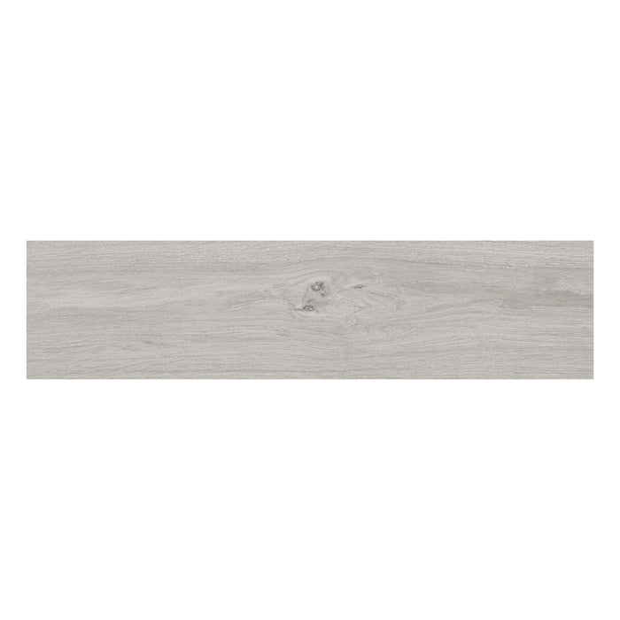 Rectangular gray wood-patterned tile on a white background