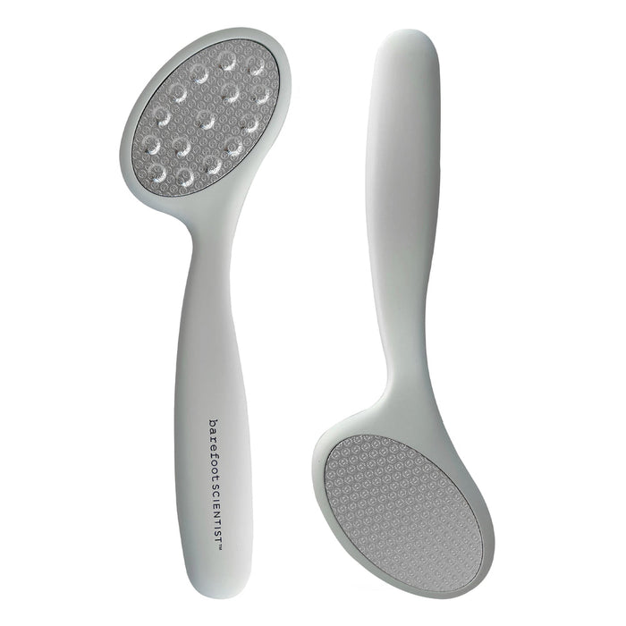 Smooth Things Over | Barefoot Scientist foot care tools with ergonomic white handles and textured surfaces for exfoliation and skin smoothing, designed for wellness and body care.