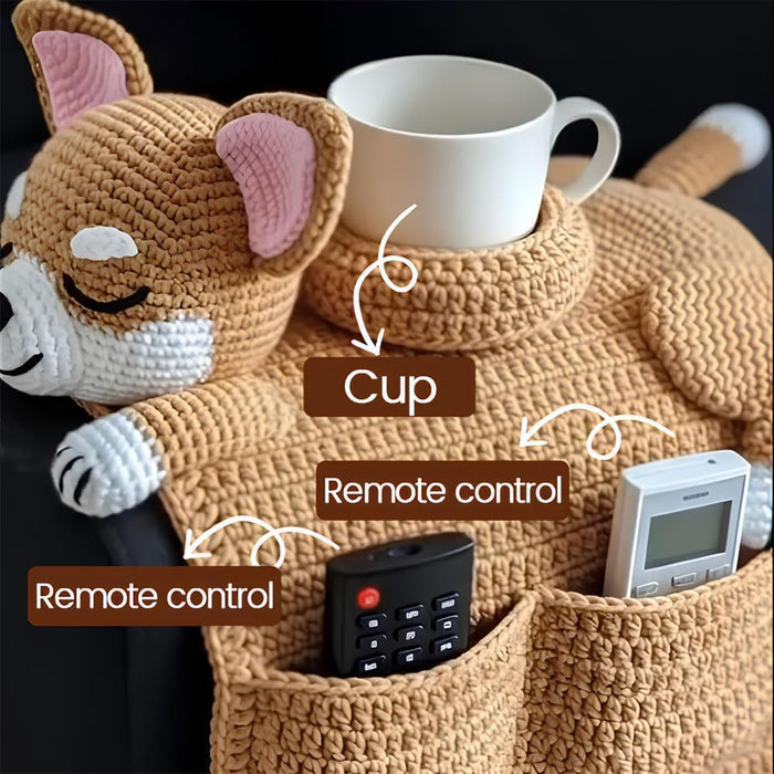 Sofa Organizer With Cup Holder Crochet Dog 🇨🇳