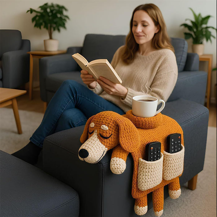 Sofa Organizer With Cup Holder Crochet Dog 🇨🇳