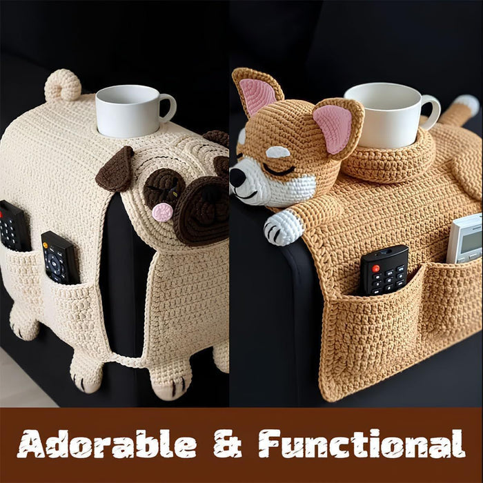 Sofa Organizer With Cup Holder Crochet Dog 🇨🇳