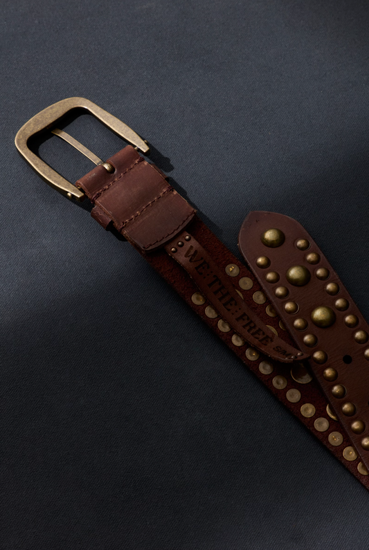 Sola Stud Belt - Cognac