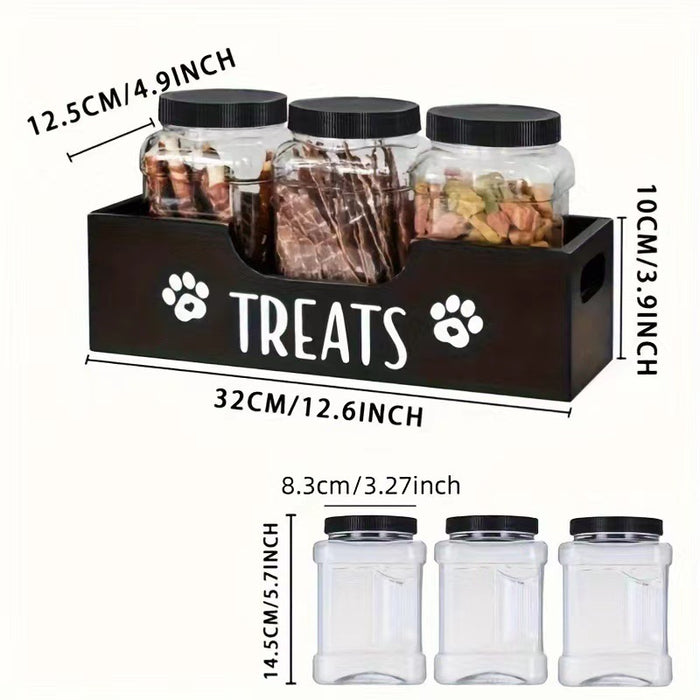 Solid Wood Pet Snack Container Storage Box 🇨🇳