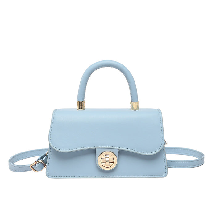 Spring Womens Commuter Light-Luxury Solid-Colored Crossbody Bag With Lock Closure 🇨🇳