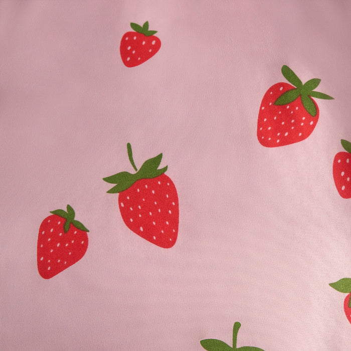 Strawberry Gingham Print Reversible Duvet Set - Pink 🇬🇧