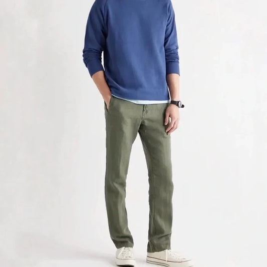 Stretch Linen Pull-On Pant Agave