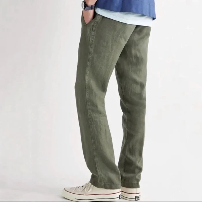 Stretch Linen Pull-On Pant Agave