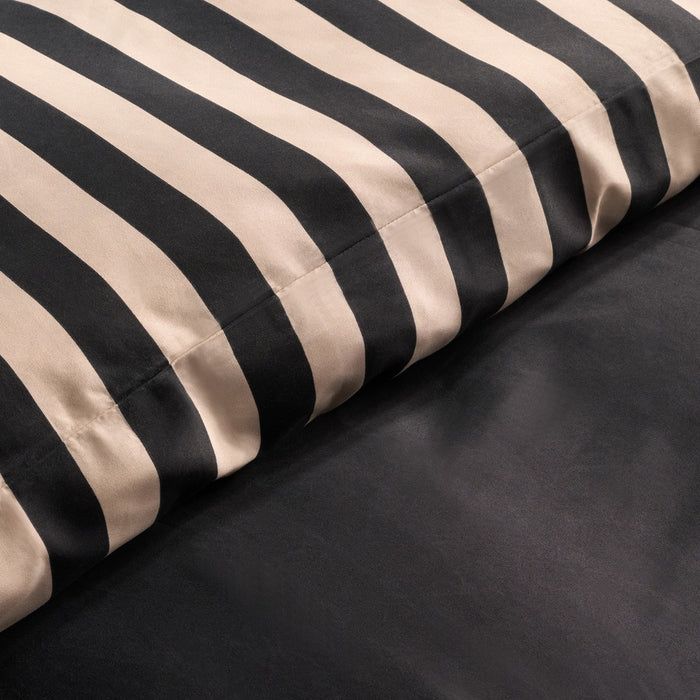 Stripe Edge Duvet Set - Black/Stone 🇬🇧