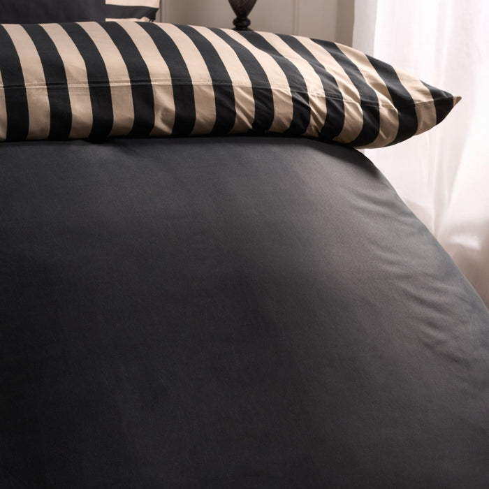 Stripe Edge Duvet Set - Black/Stone 🇬🇧