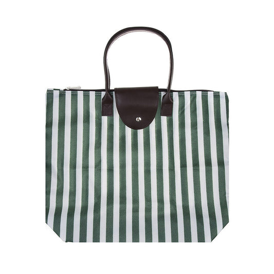 Stripe Fold- Up Tote Bag