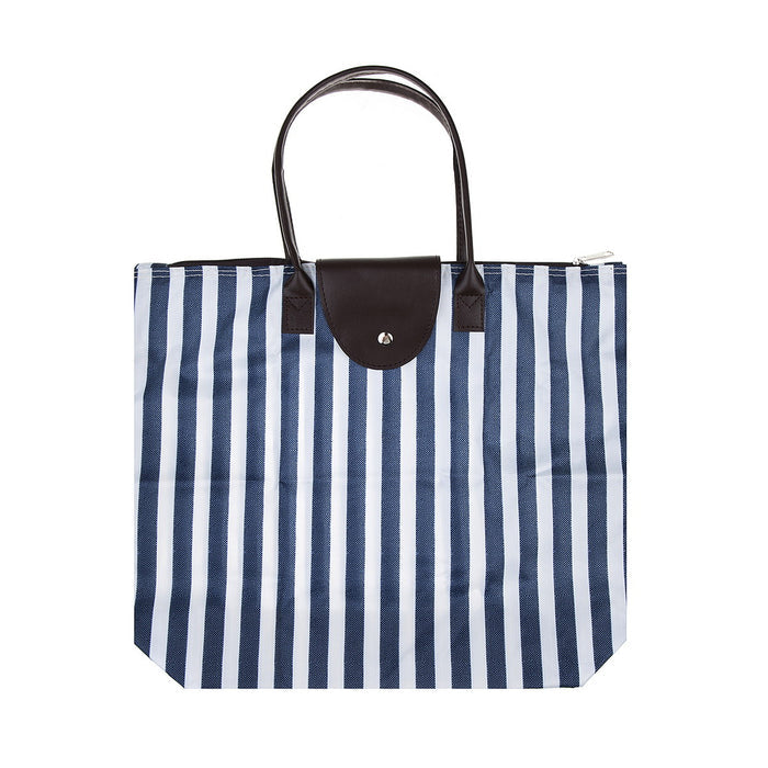 Stripe Fold- Up Tote Bag