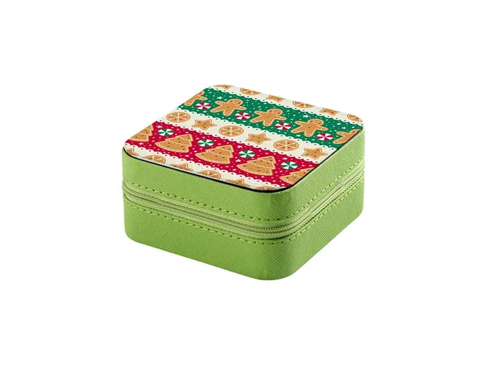 Sublimation Blanks PU Jewelry Box w/insert (10*10*5cm,Light Green)