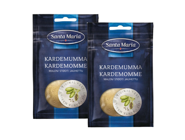 2 x Santa Maria Kardemumma Malen 18g bags – Swedish ground cardamom for kanelbullar and kardemummabullar, made by Santa Maria