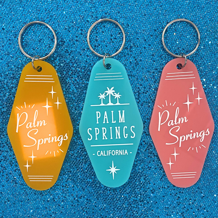 Teal Palm Springs Keychain